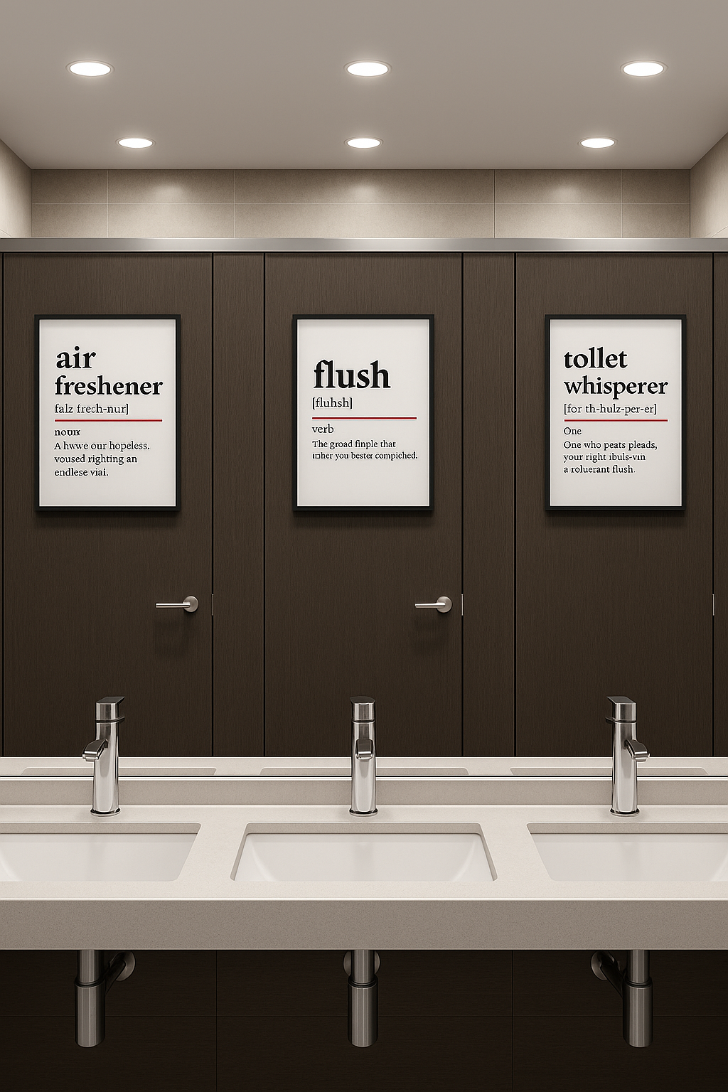 Oxford-Style Bathroom Wall Art | Funny British Décor by Randello