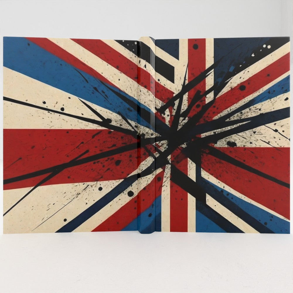 Grunge Union Jack A5 Lined Journal – 128 Page Writing Notebook with Vinyl-Laminated Cover