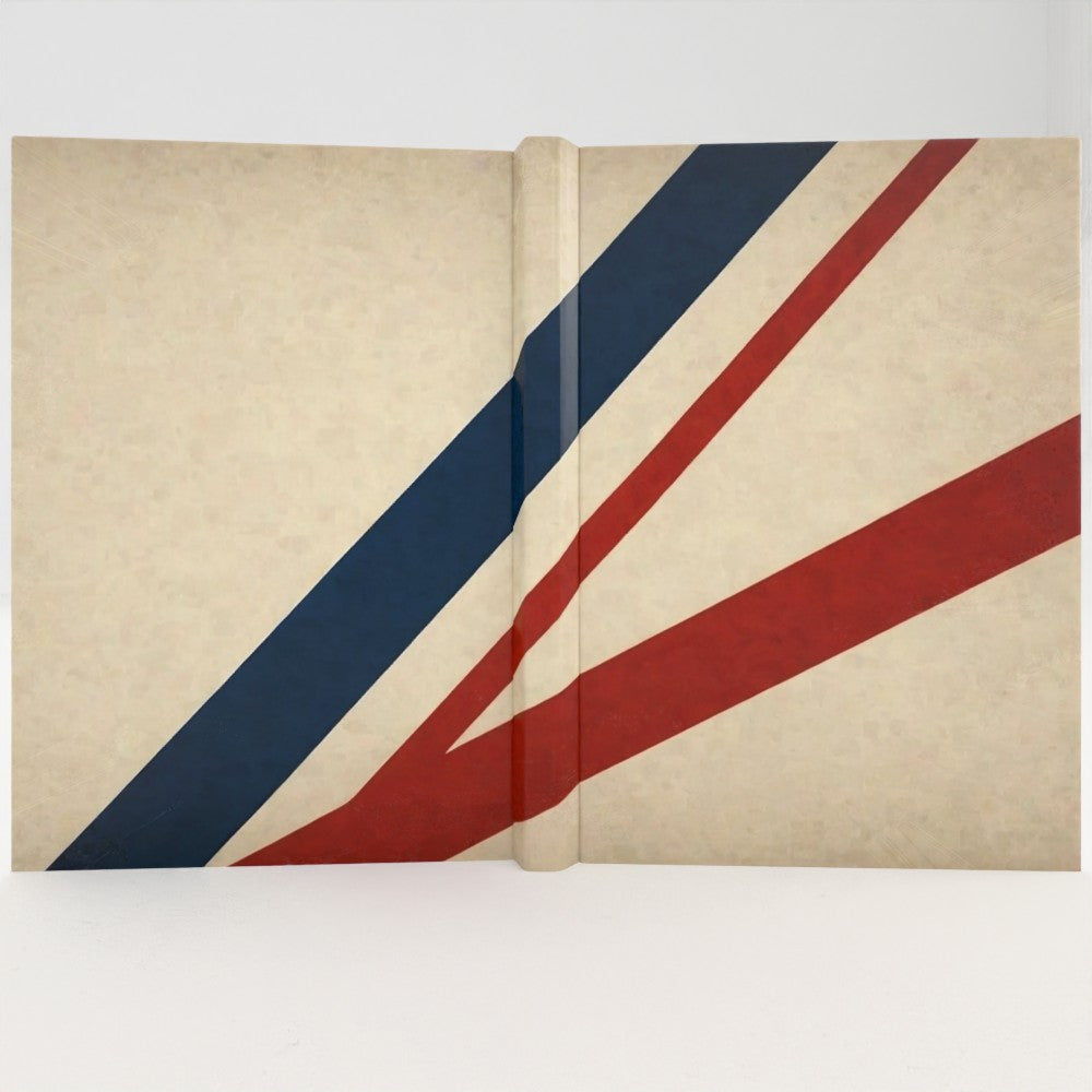 Union Jack Inspired A5 Lined Journal – 128 Page Writing Notebook with Vinyl-Laminated Cover