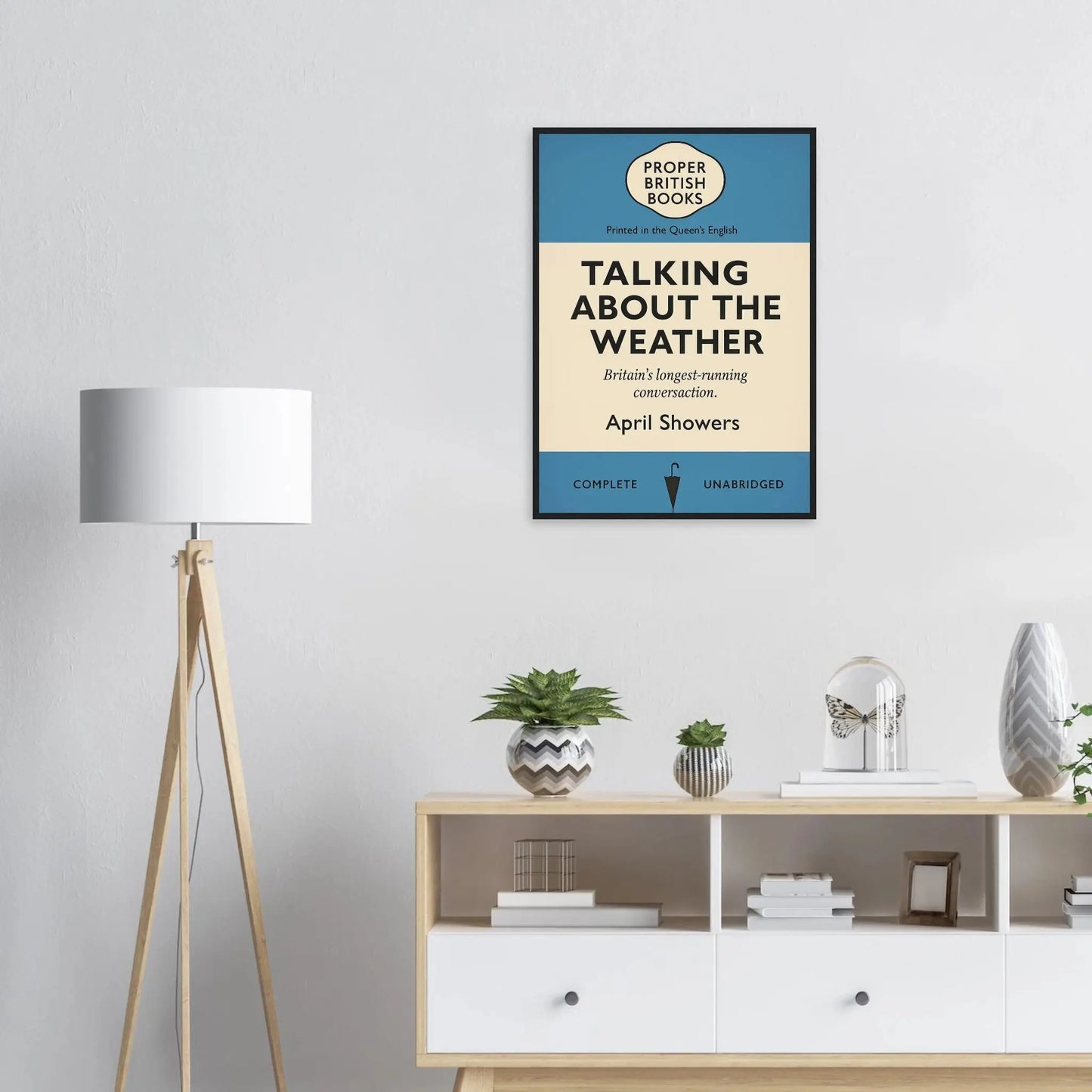 Talking About the Weather – British Penguin Book Parody Framed Print - Randello