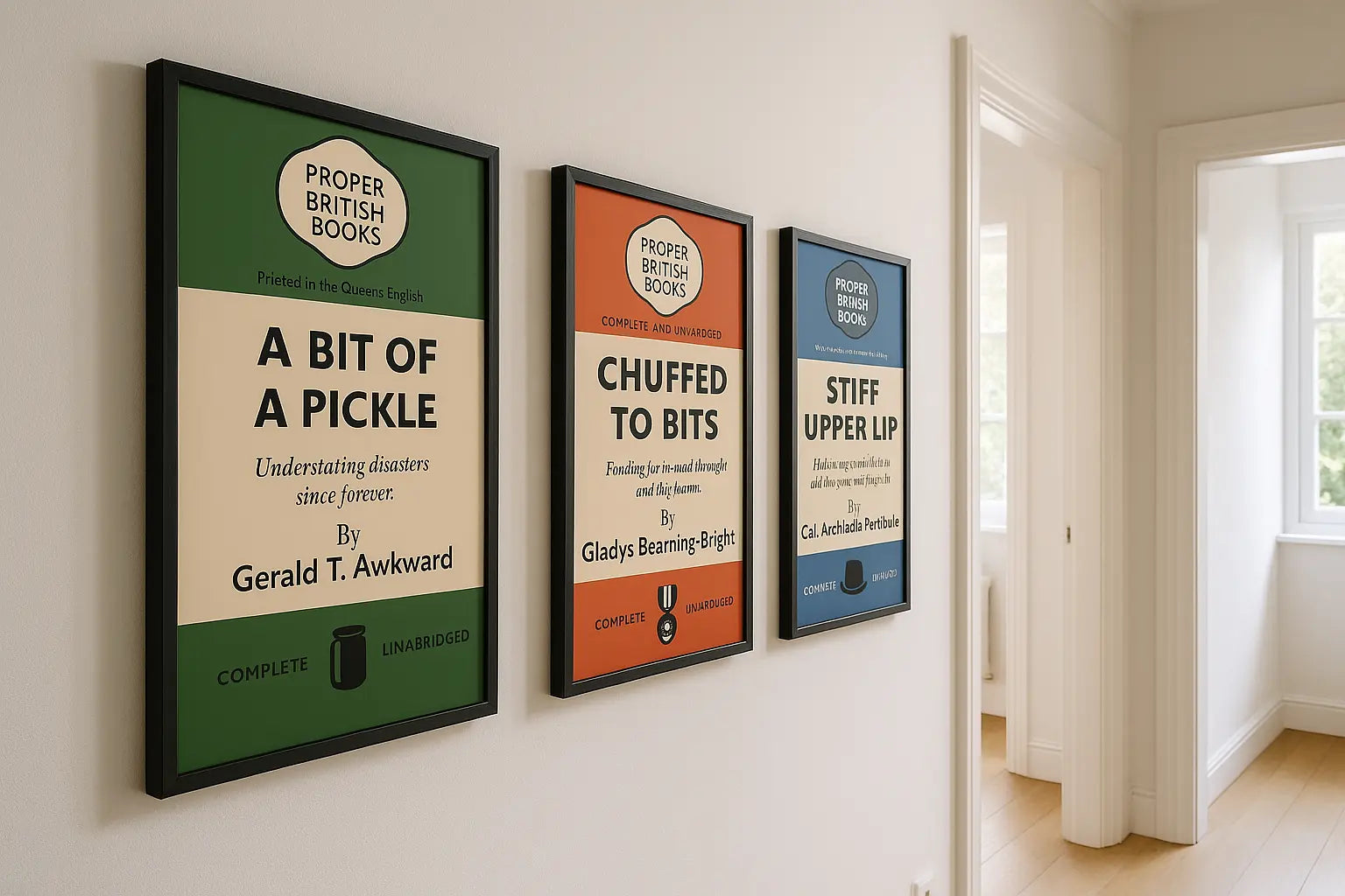 Framed Prints - British Books Parody Sayings And Quotes Randello