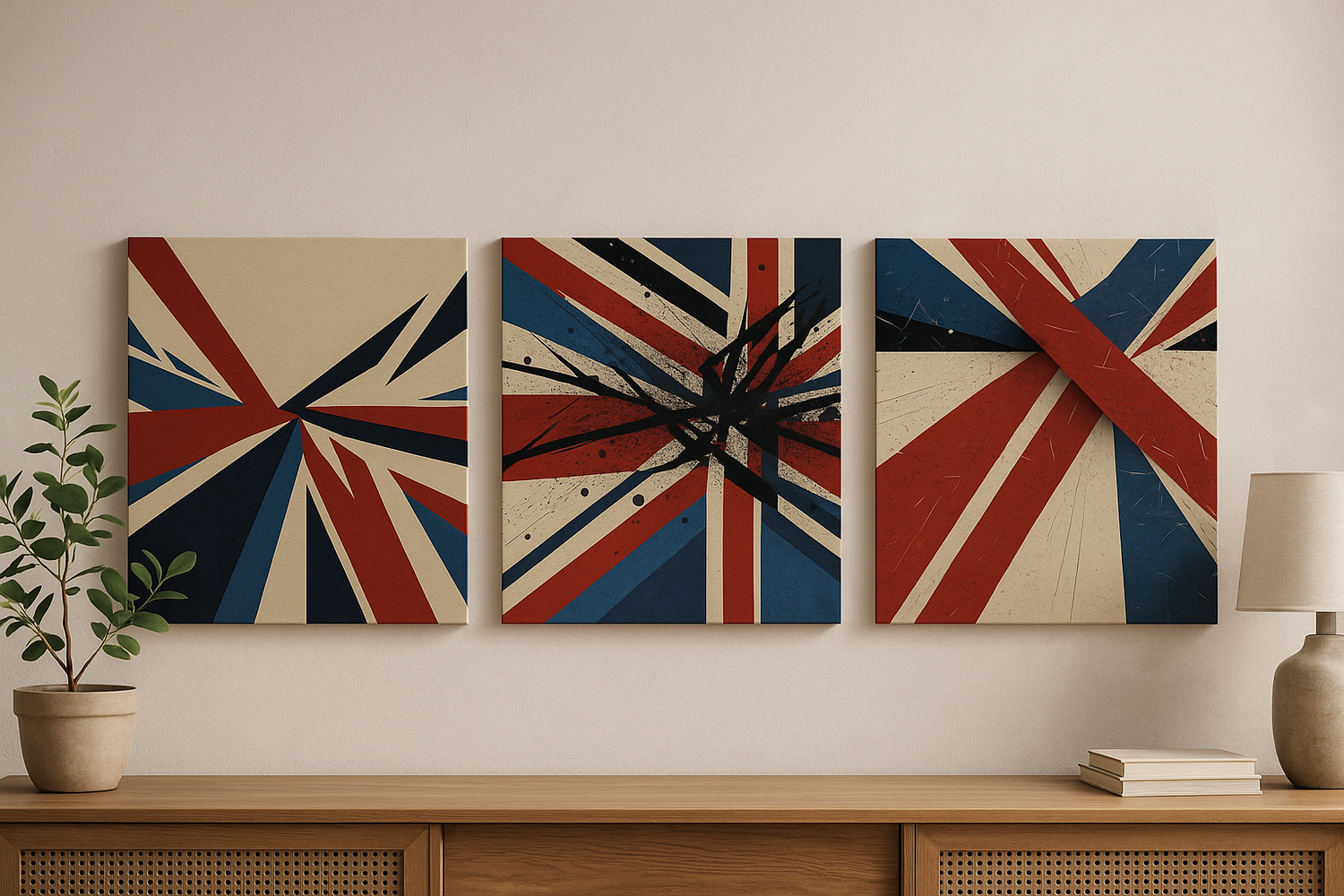 Modern Union Jack Canvas Collection – Abstract British Flag Wall Art