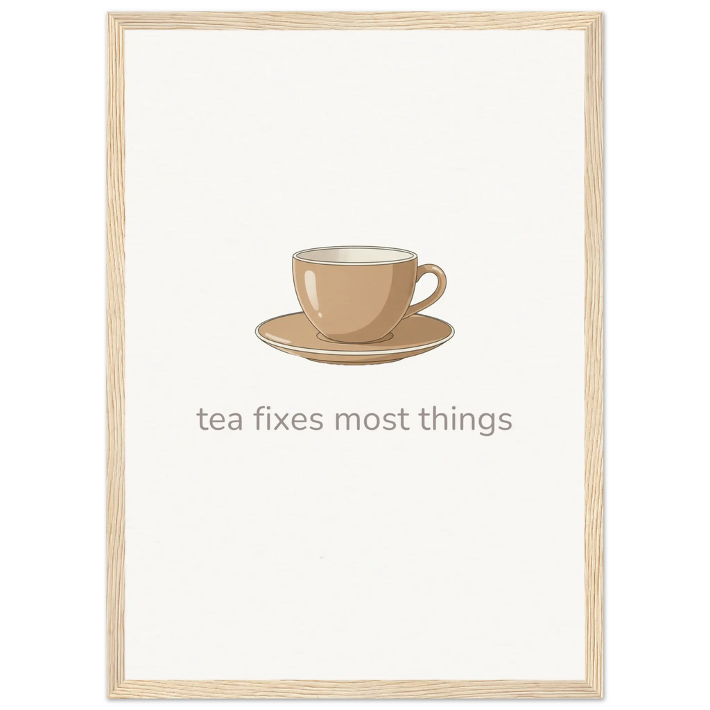 Tea Fixes Most Things – British Tea Kitchen Framed Print - Randello