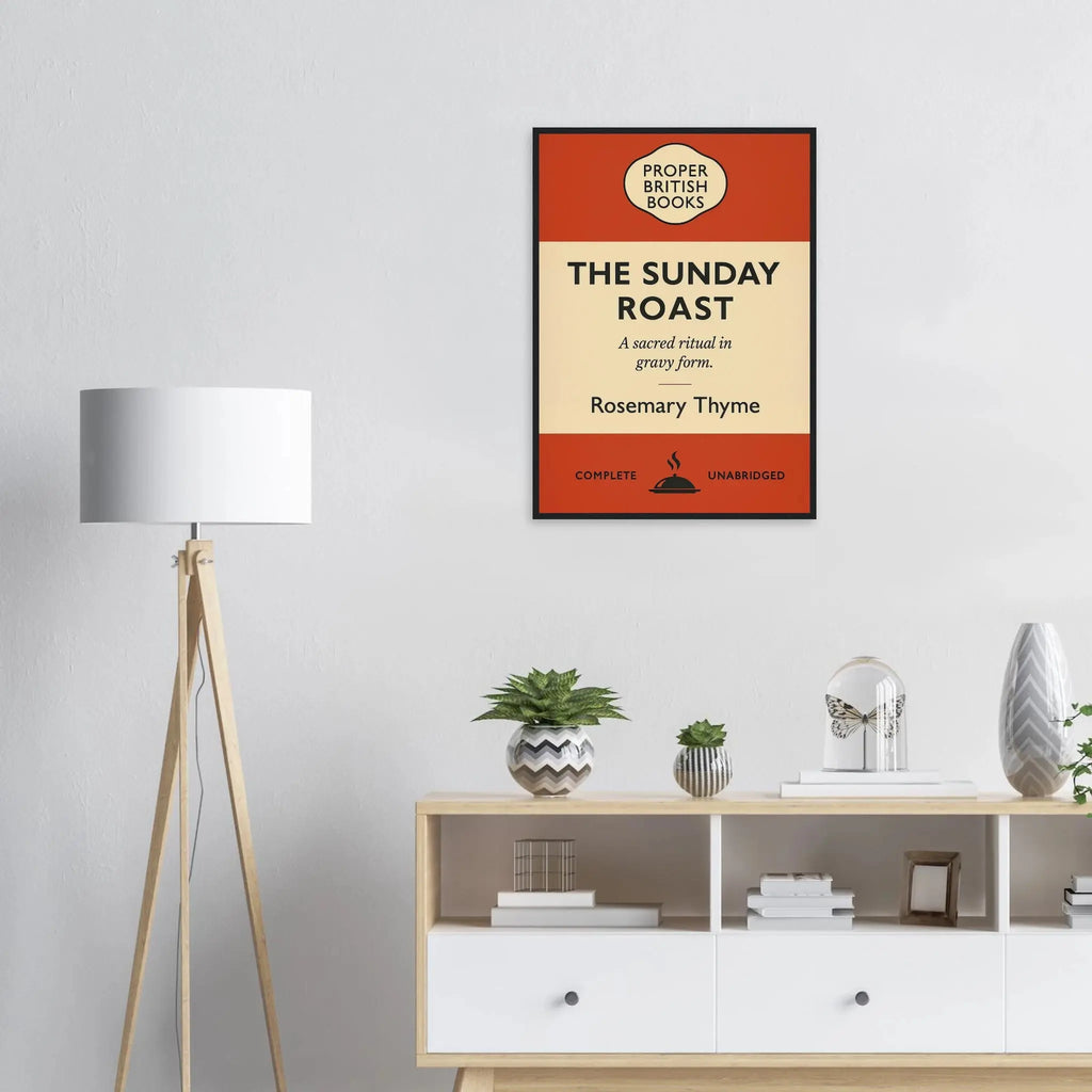 The Sunday Roast – British Penguin Book Parody Framed Print - Randello