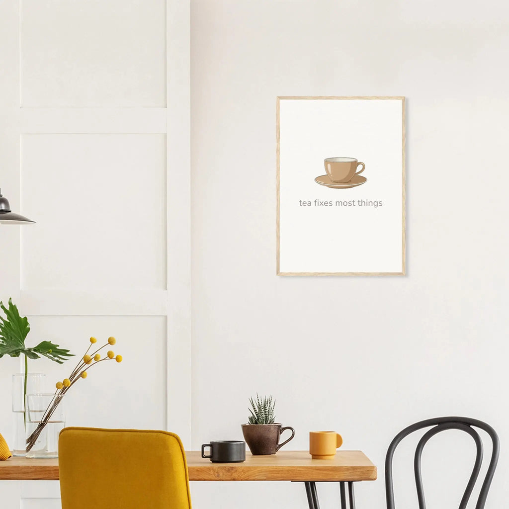 Tea Fixes Most Things – British Tea Kitchen Framed Print - Randello