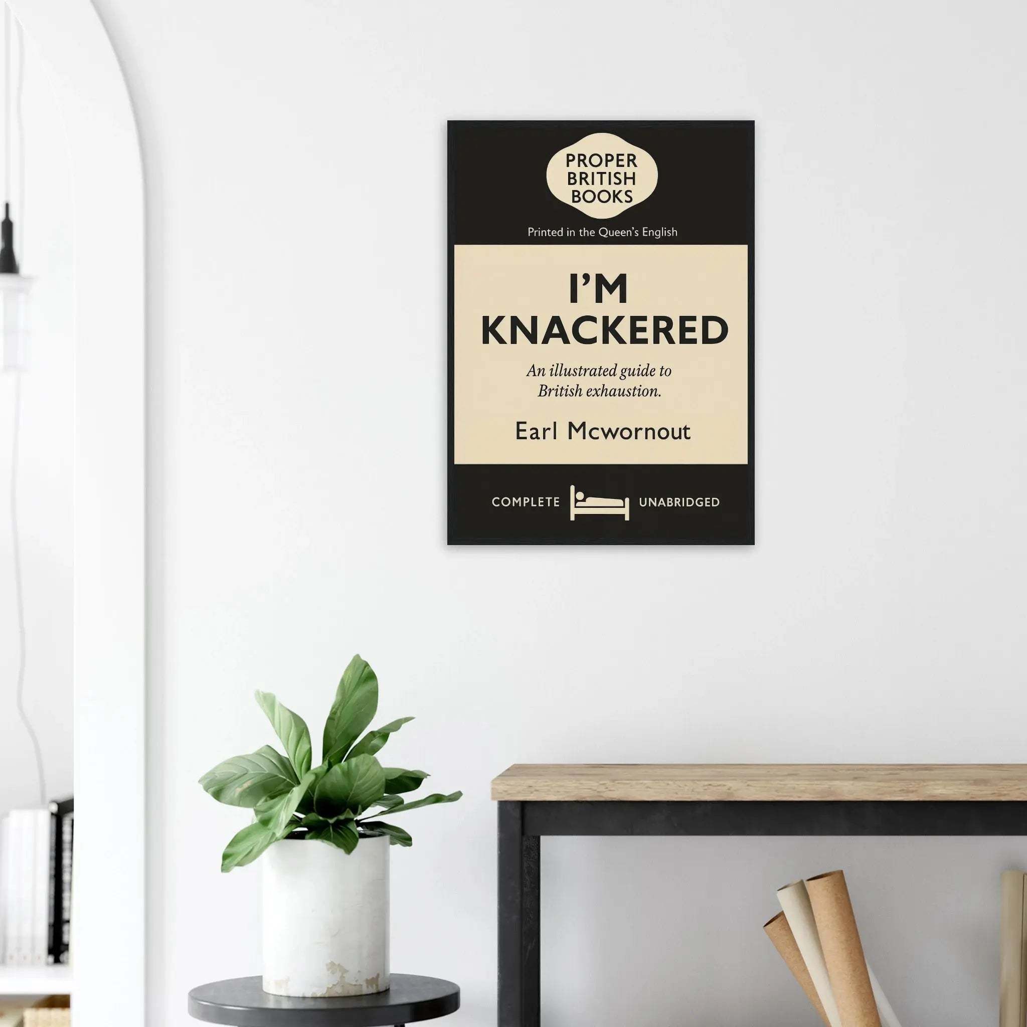 I’m Knackered – British Penguin Book Parody Framed Print - Randello