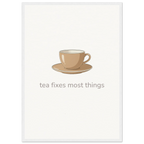 Tea Fixes Most Things – British Tea Kitchen Framed Print - Randello