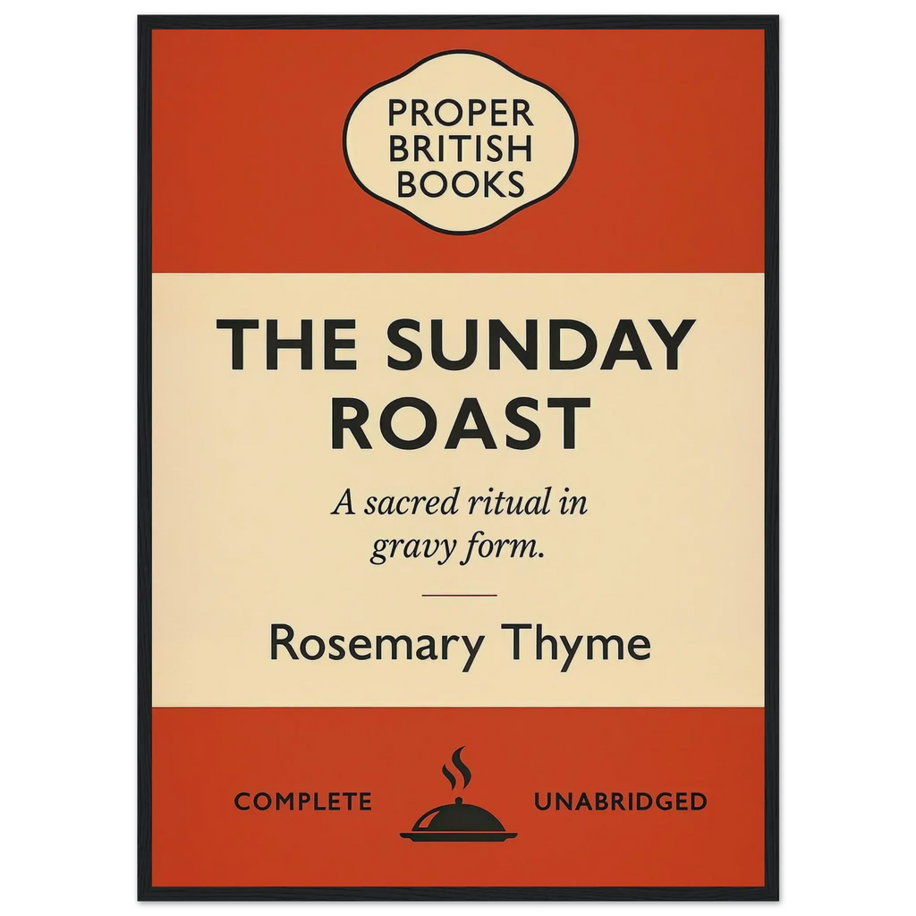 The Sunday Roast – British Penguin Book Parody Framed Print - Randello