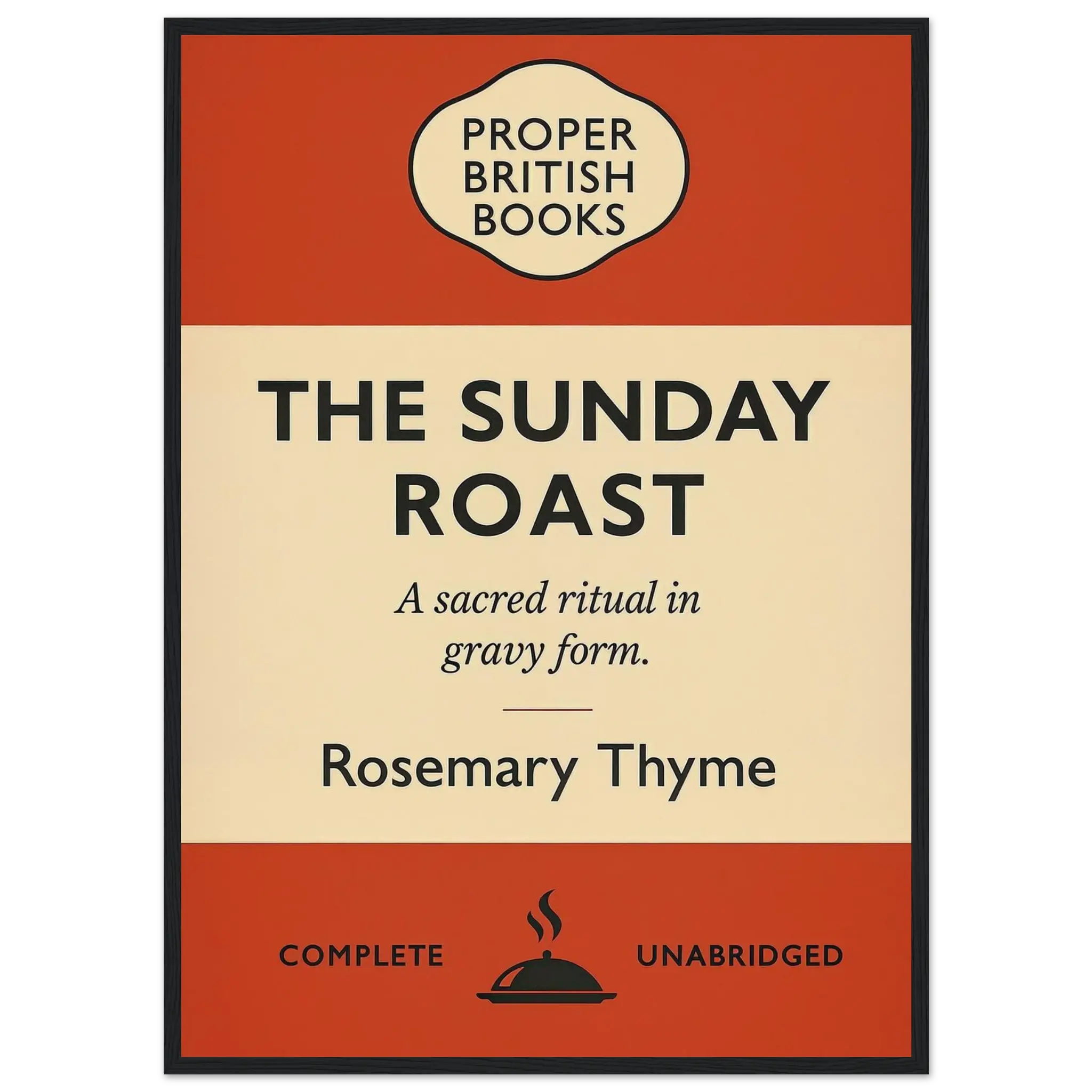 The Sunday Roast – British Penguin Book Parody Framed Print - Randello