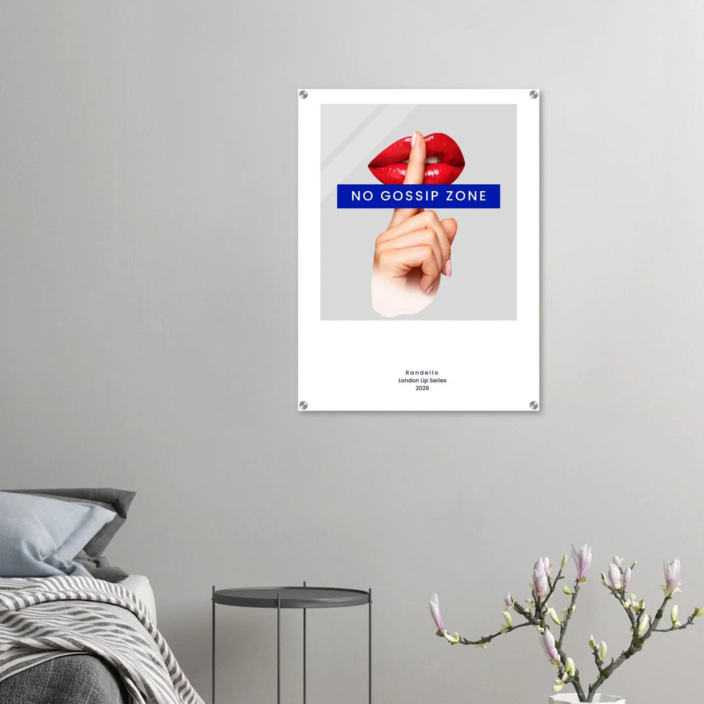 No Gossip Zone – London Underground Inspired Acrylic Wall Art - Randello