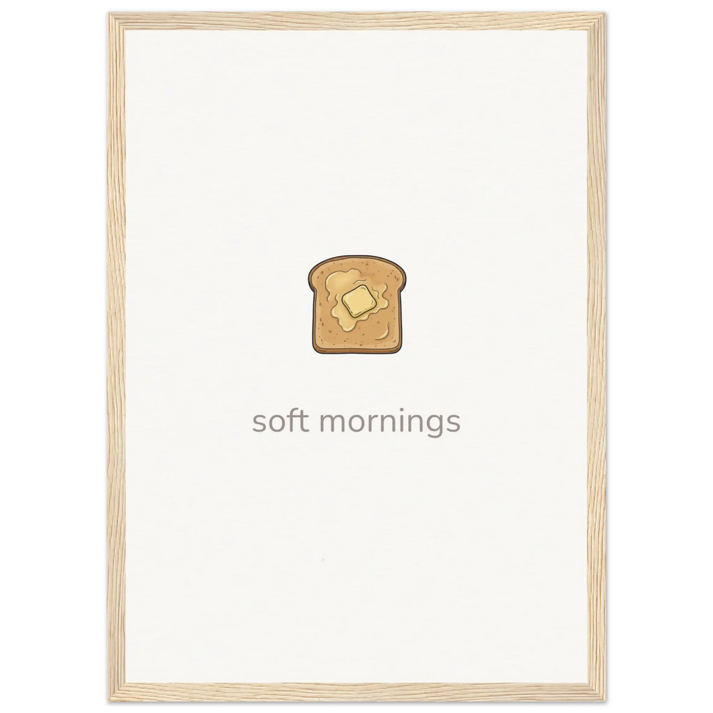 Soft Mornings – Toast Illustration Kitchen Framed Print - Randello