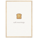 Soft Mornings – Toast Illustration Kitchen Framed Print - Randello