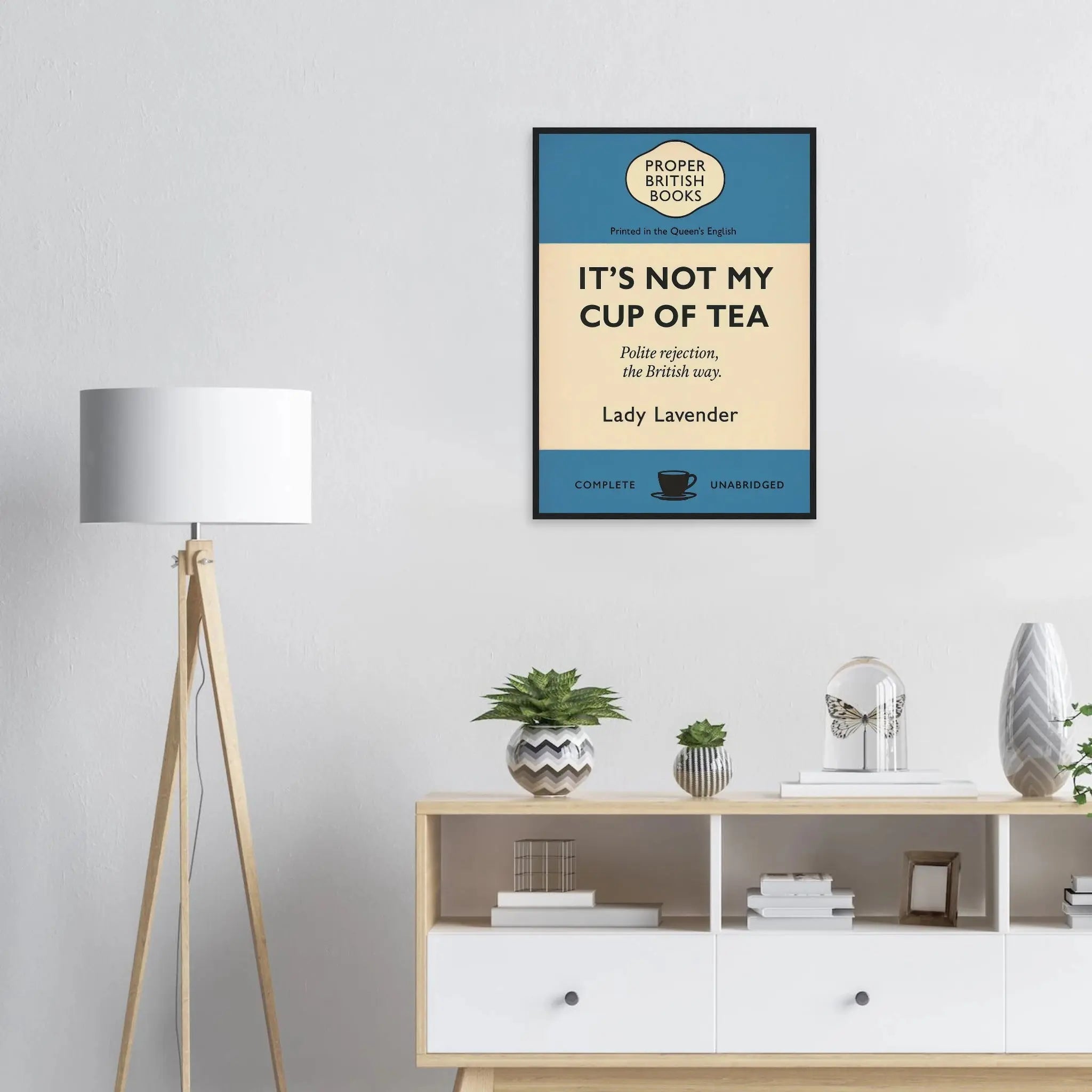 It’s Not My Cup of Tea – Penguin Books Parody Framed Print - Randello