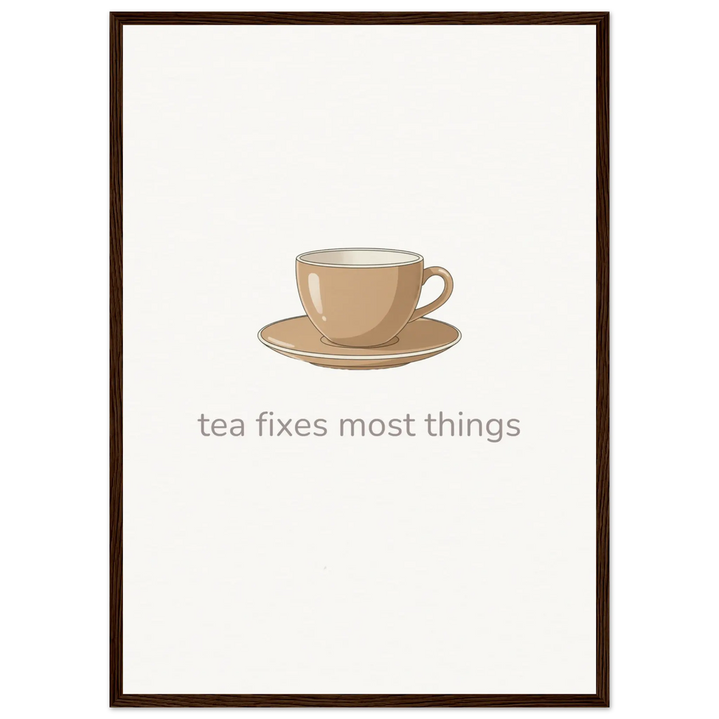 Tea Fixes Most Things – British Tea Kitchen Framed Print - Randello