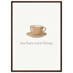 Tea Fixes Most Things – British Tea Kitchen Framed Print - Randello