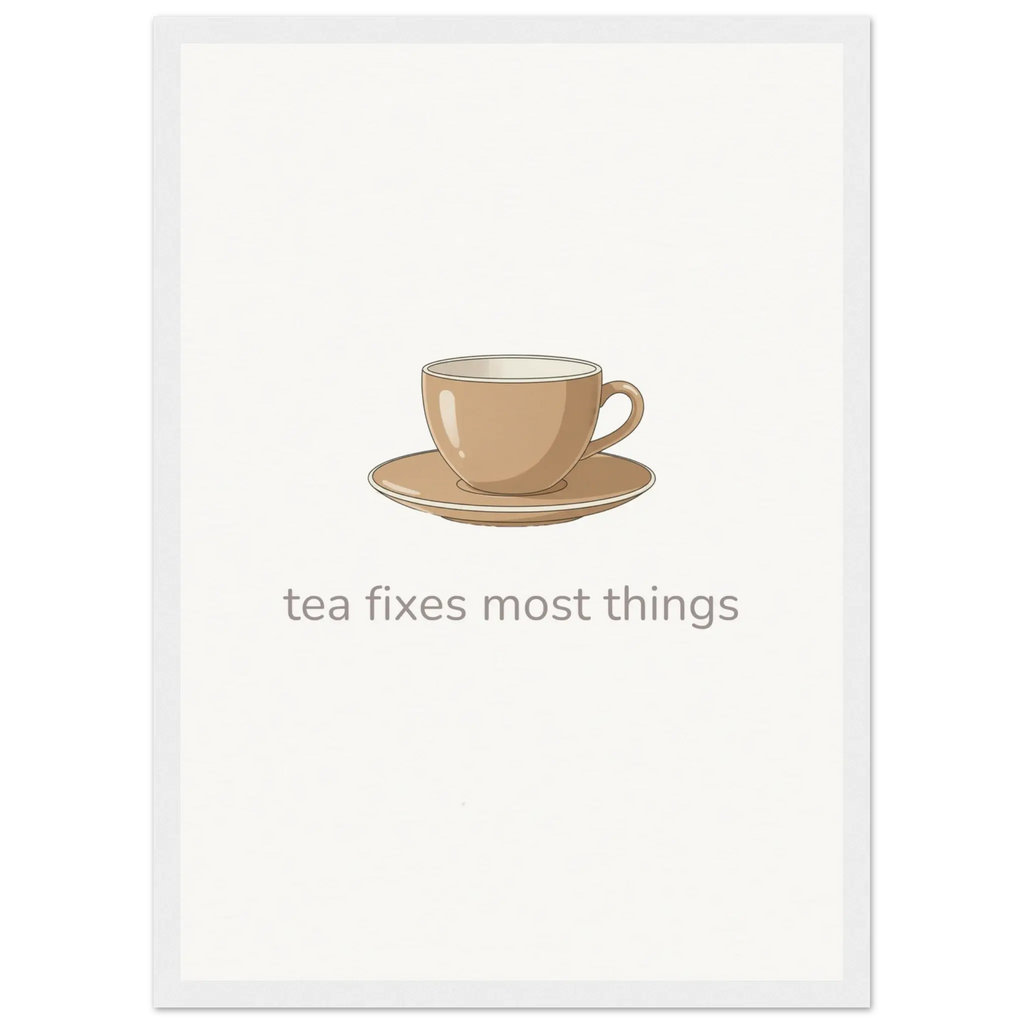 Tea Fixes Most Things – British Tea Kitchen Framed Print - Randello
