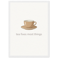 Tea Fixes Most Things – British Tea Kitchen Framed Print - Randello