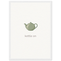 Kettle On – British Tea Kitchen Framed Print - Randello