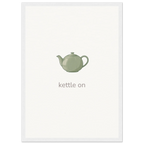 Kettle On – British Tea Kitchen Framed Print - Randello