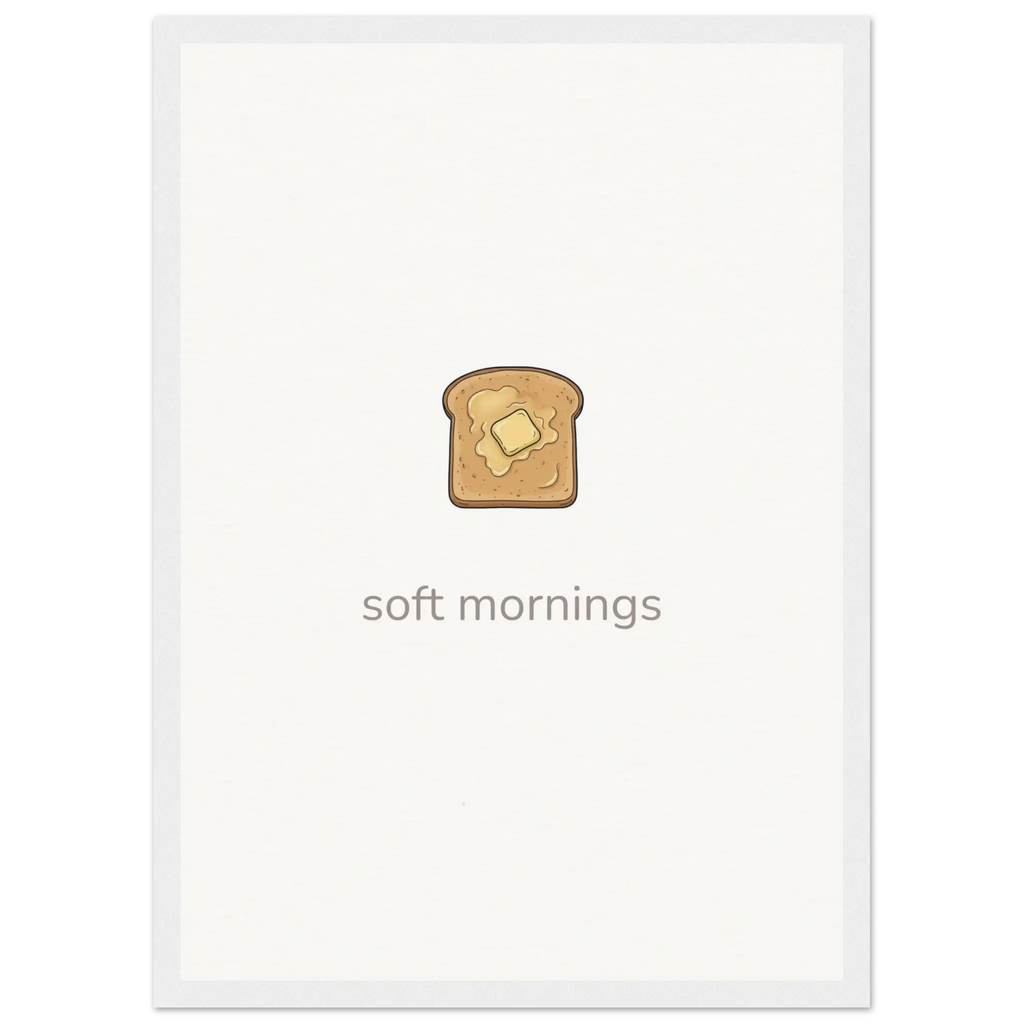 Soft Mornings – Toast Illustration Kitchen Framed Print - Randello