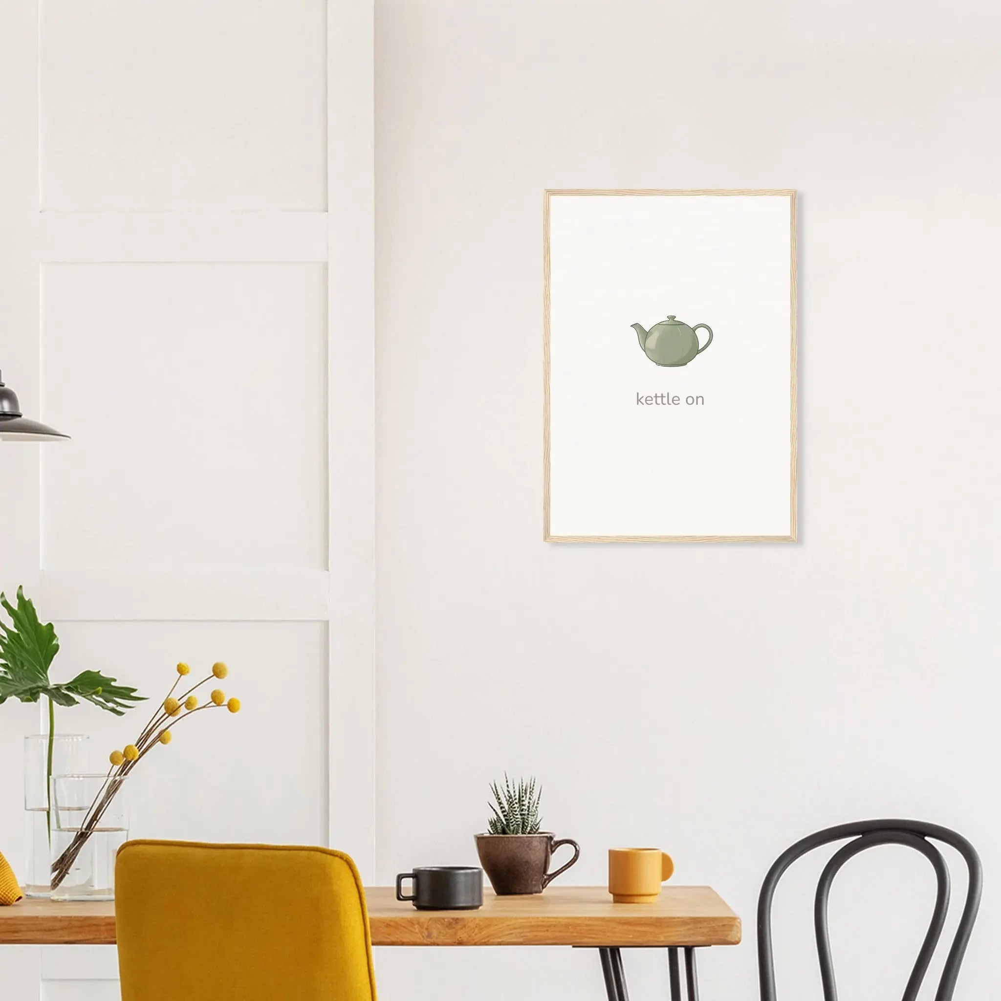 Kettle On – British Tea Kitchen Framed Print - Randello