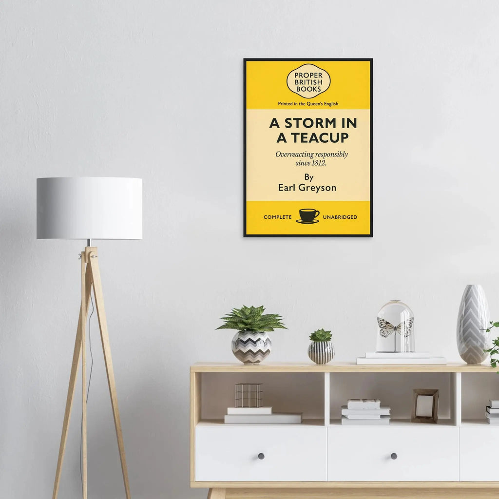 A Storm in a Teacup – British Penguin Book Parody Framed Print - Randello