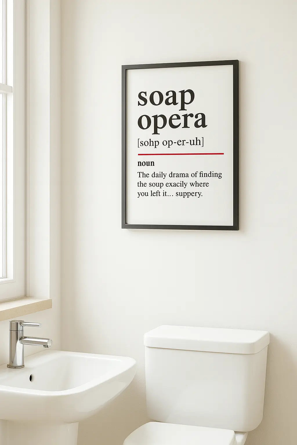 Soap Opera  – Oxford Dictionary Bathroom Framed Print Galeto