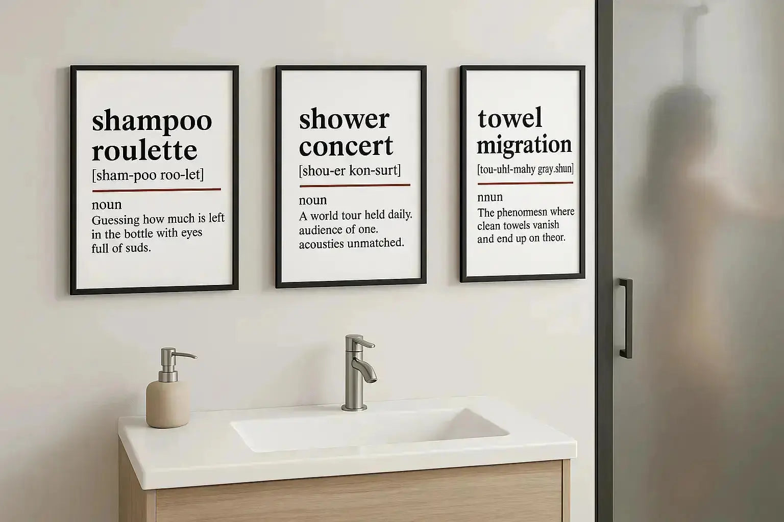 Shower Concert  – Oxford-Style Definition Bathroom Framed Print Galeto
