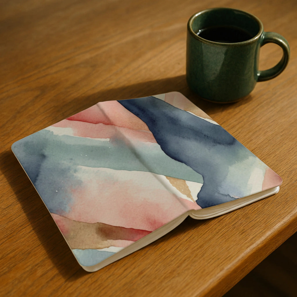 A5 Hardback Journal – Blush Britannia Watercolour Waves Lulu