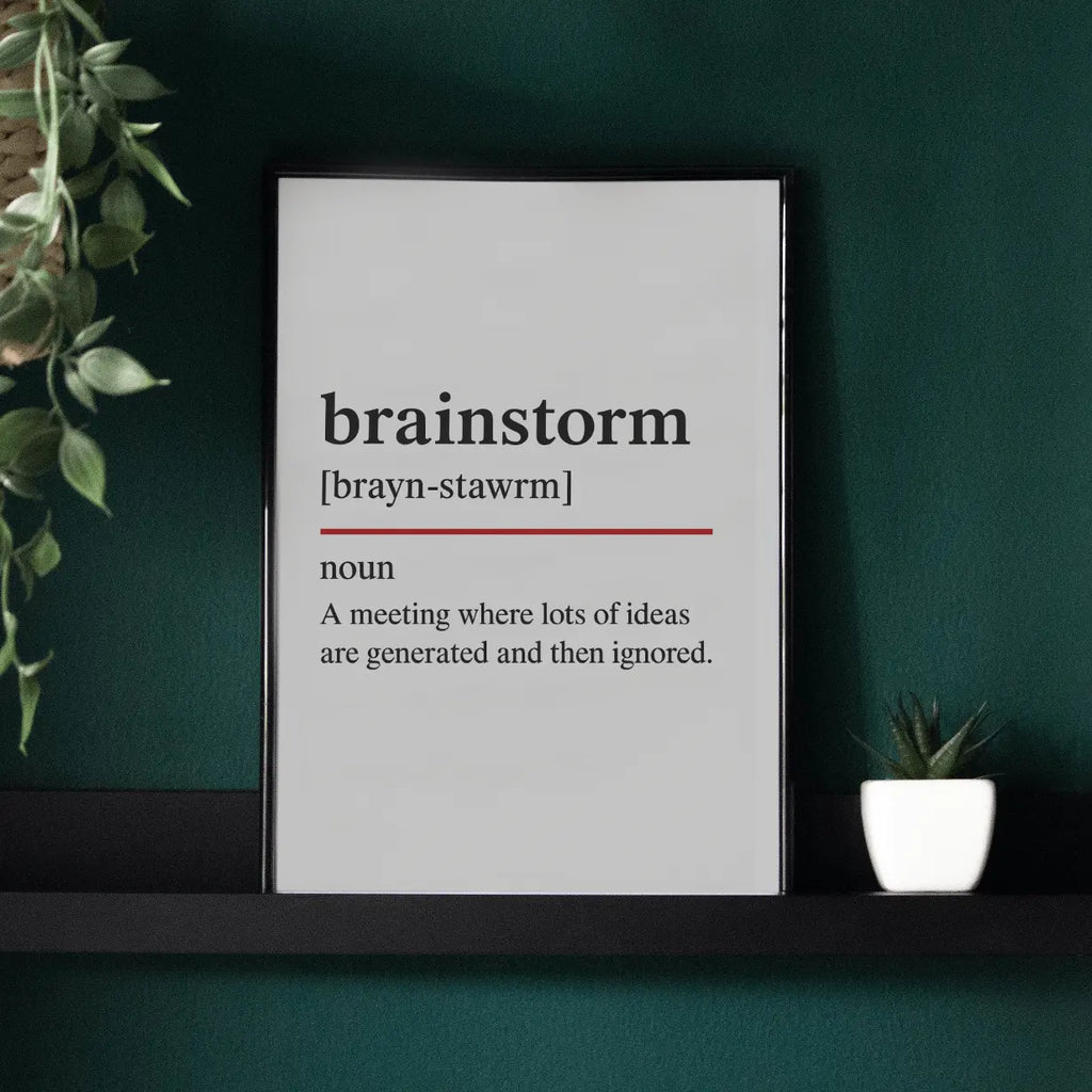 Brainstorm - Oxford Dictionary Office Framed Print Galeto