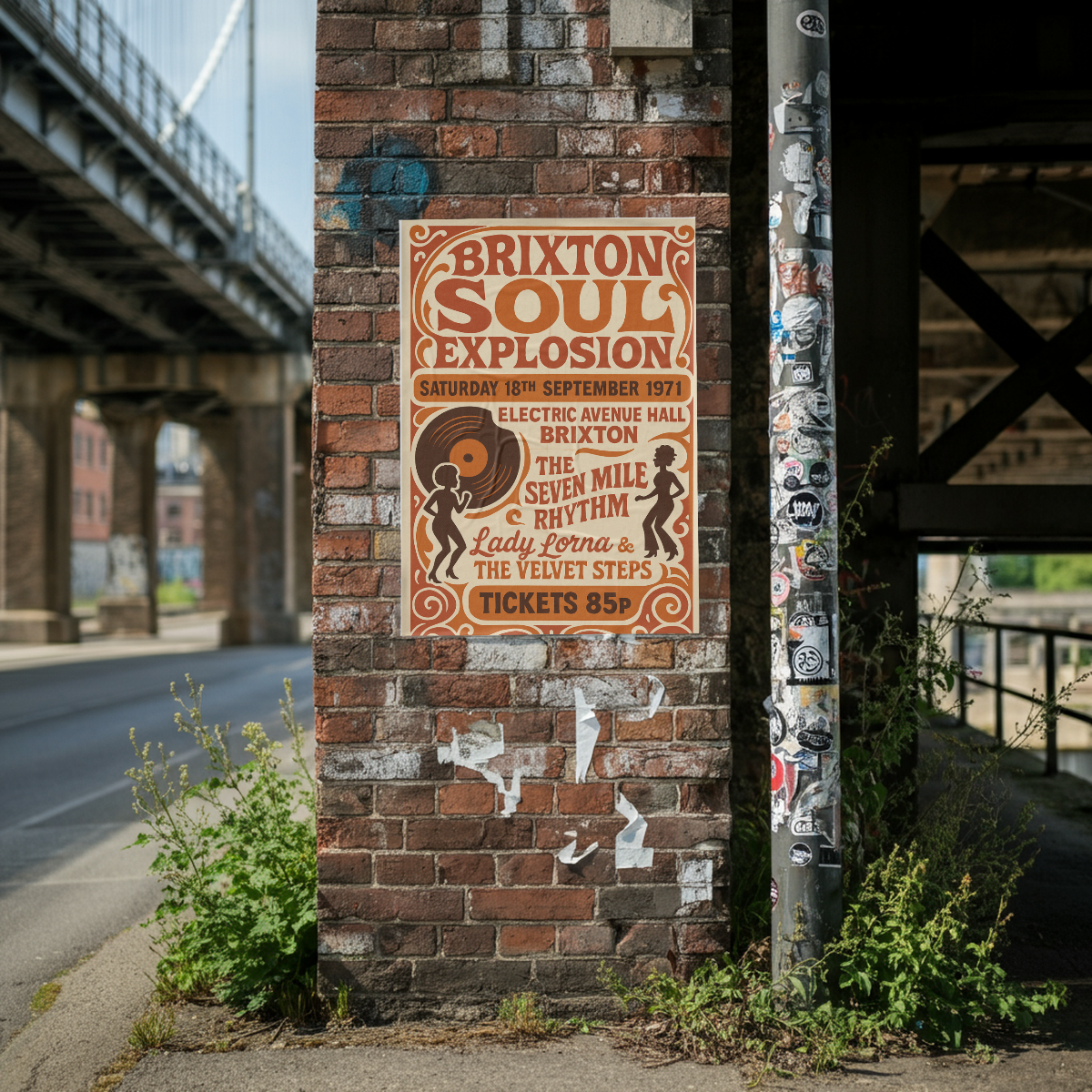 Brixton Soul Explosion 1971 Fine Art Vintage Poster Print – London Soul Music Wall Art