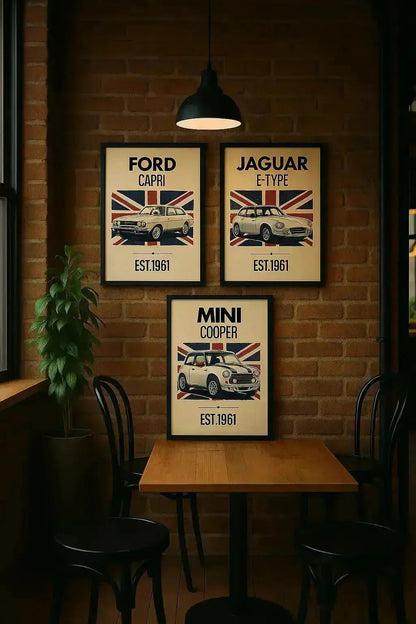 Jaguar E-Type Framed Print – Classic British Sports Car Wall Art Galeto