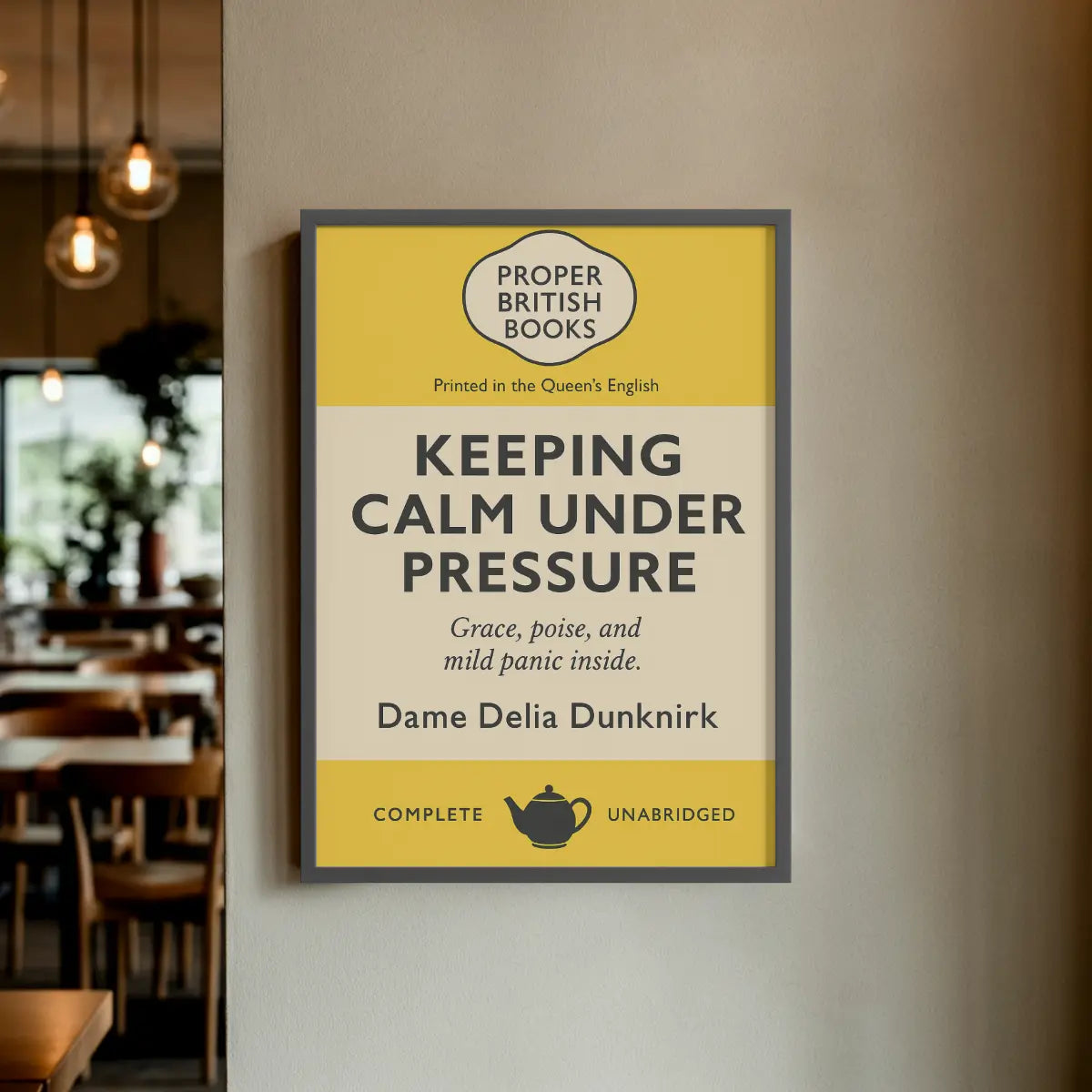 Keeping Calm Under Pressure – British Penguin Book Parody Framed Printrint Galeto