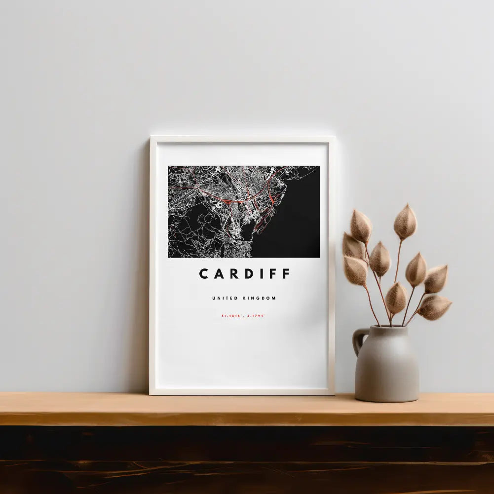 Cardiff City – Quality Framed Print, Ready to Hang Galeto