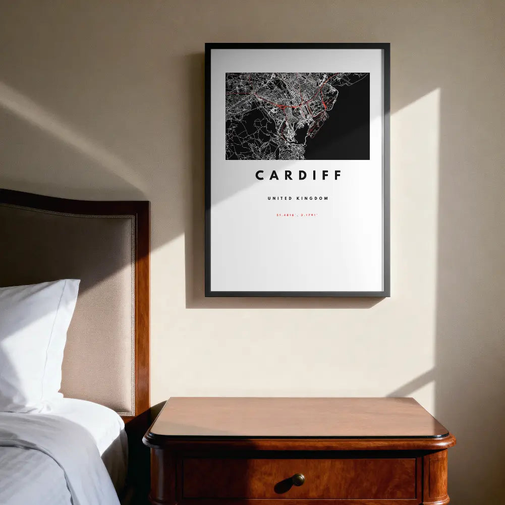 Cardiff City – Quality Framed Print, Ready to Hang Galeto