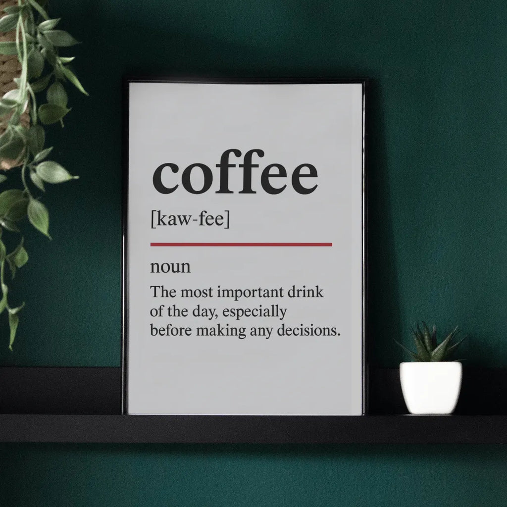 Coffee - Oxford Dictionary Office Framed Print Galeto