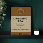 Drinking Tea – British Penguin Book Parody Framed Print Galeto