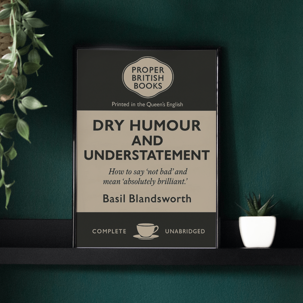 Dry Humour and Understatement – British Penguin Book Parody Framed Print Galeto