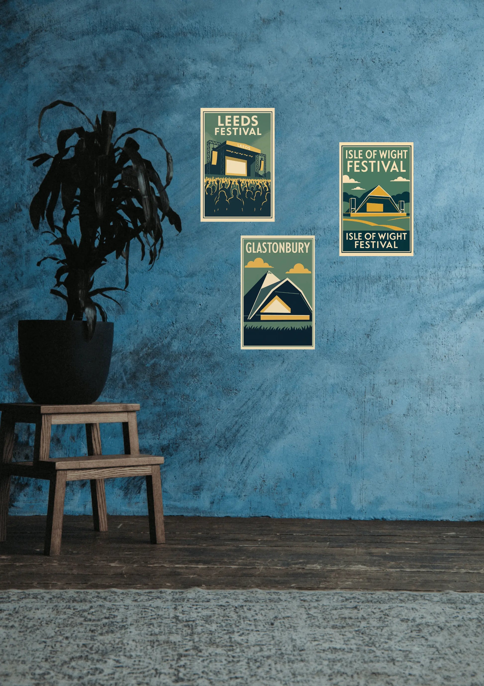 Glastonbury Festival Modernist Landscape – Fine Art Poster Print Galeto