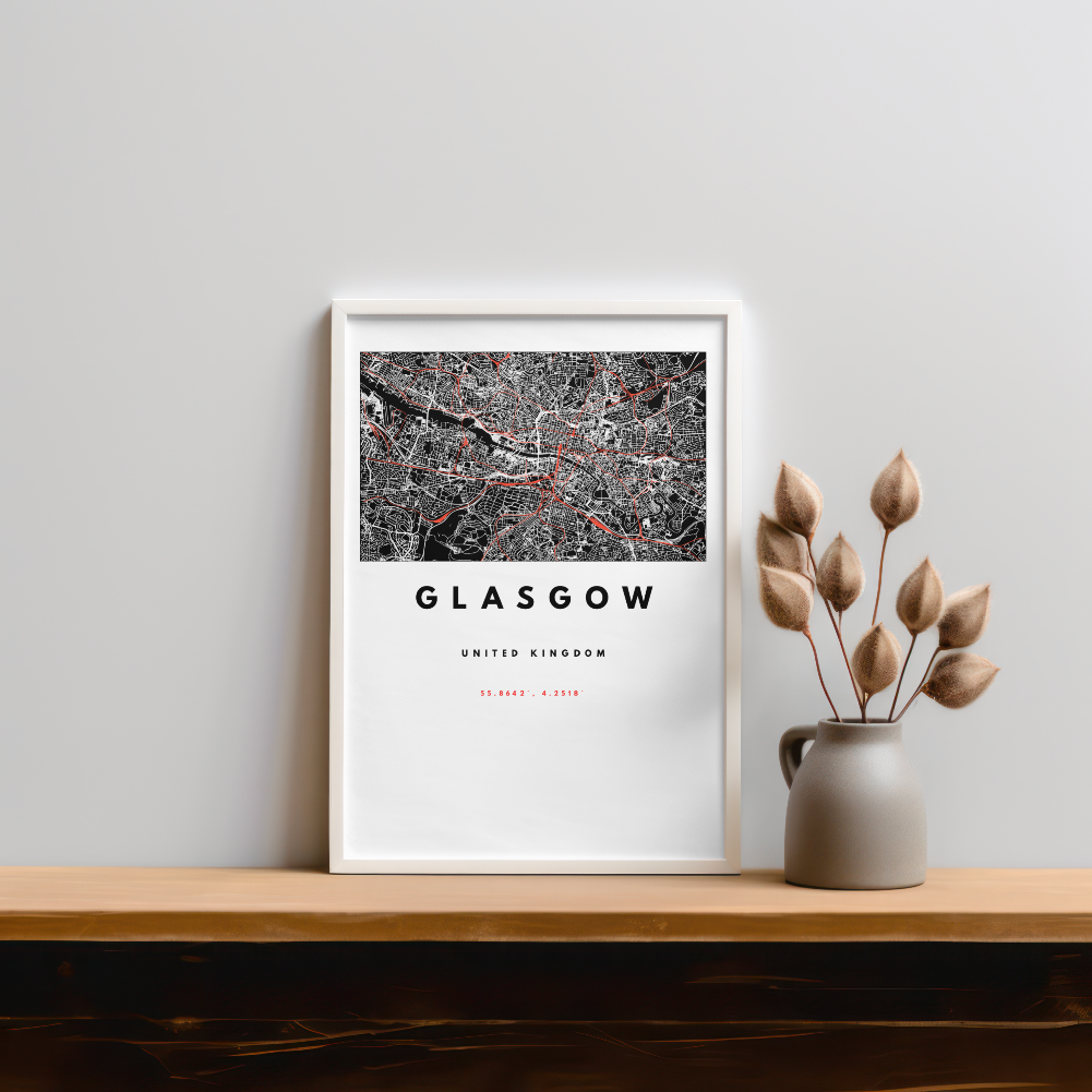 Glasgow City – Quality Framed Print, Ready to Hang