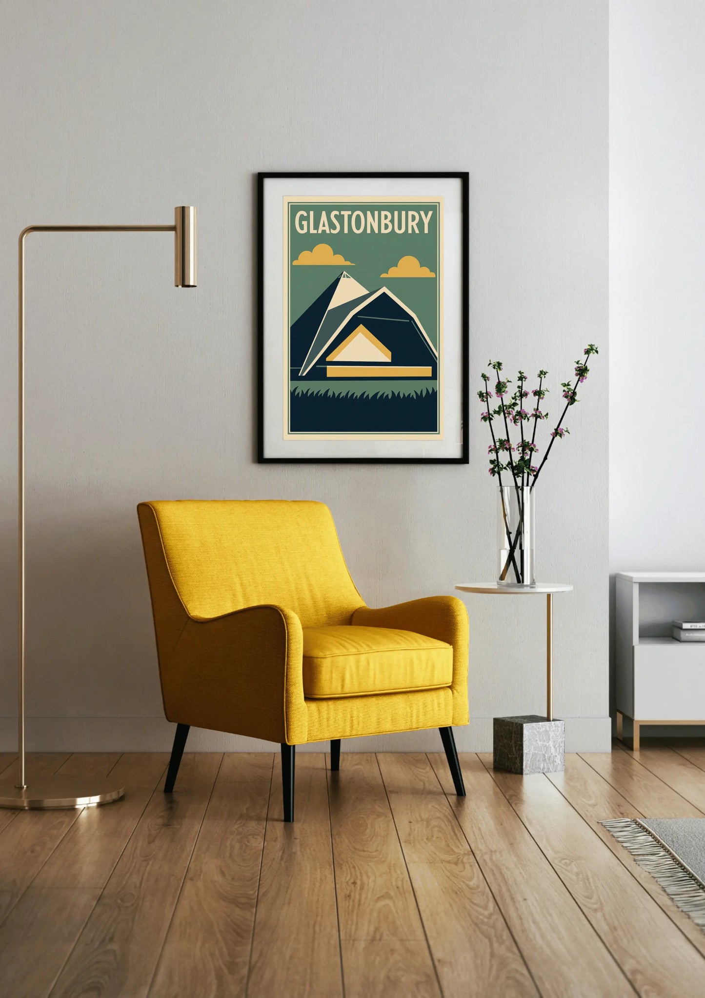 Glastonbury Festival Modernist Landscape – Fine Art Poster Print Galeto