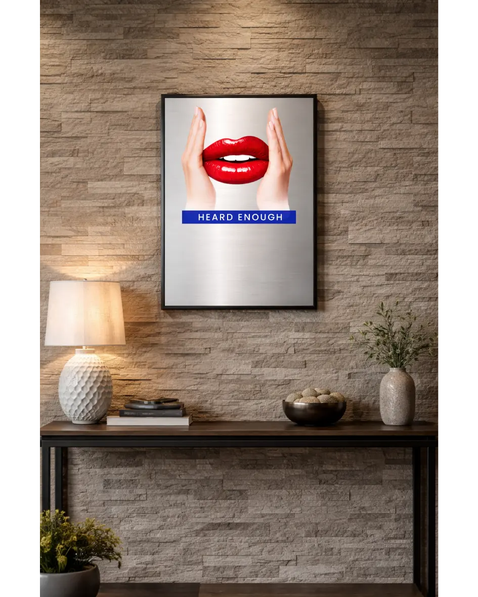 Heard Enough   – London Lip Series - Brushed Aluminum Print Randello