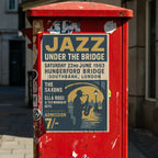 Jazz Under the Bridge 1963 Fine Art Vintage Poster Print – London Southbank Music Wall Art Galeto
