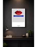 Keep It Shut – London Lip Series  Metal Framed Print Randello