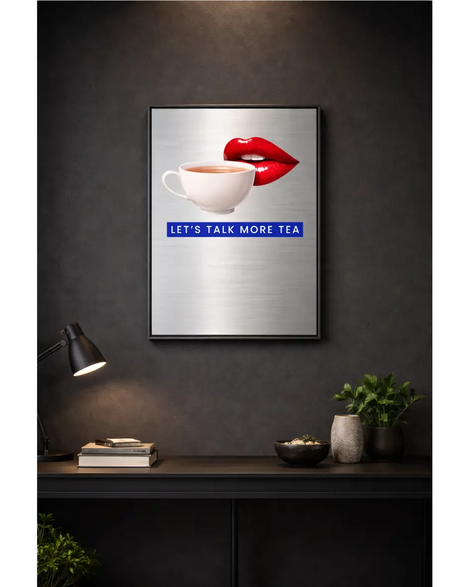 Lets Talk More Tea – London Lip Series - Brushed Aluminum Print Randello