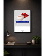 Lets Talk More Tea – London Lip Series  Metal Framed Print Randello