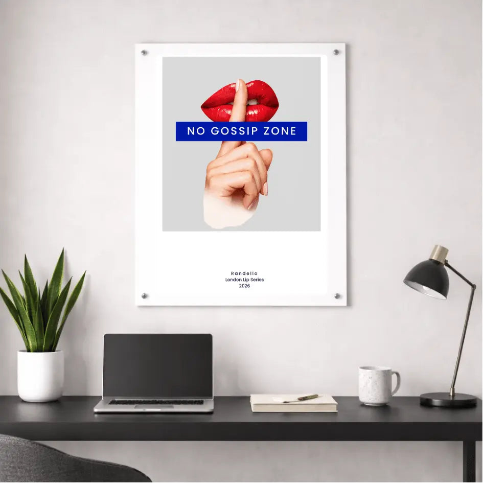 No Gossip Zone – London Underground Inspired Acrylic Wall Art - Randello
