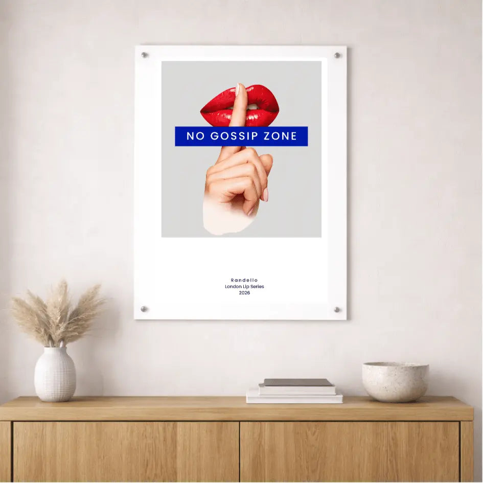 No Gossip Zone – London Underground Inspired Acrylic Wall Art - Randello