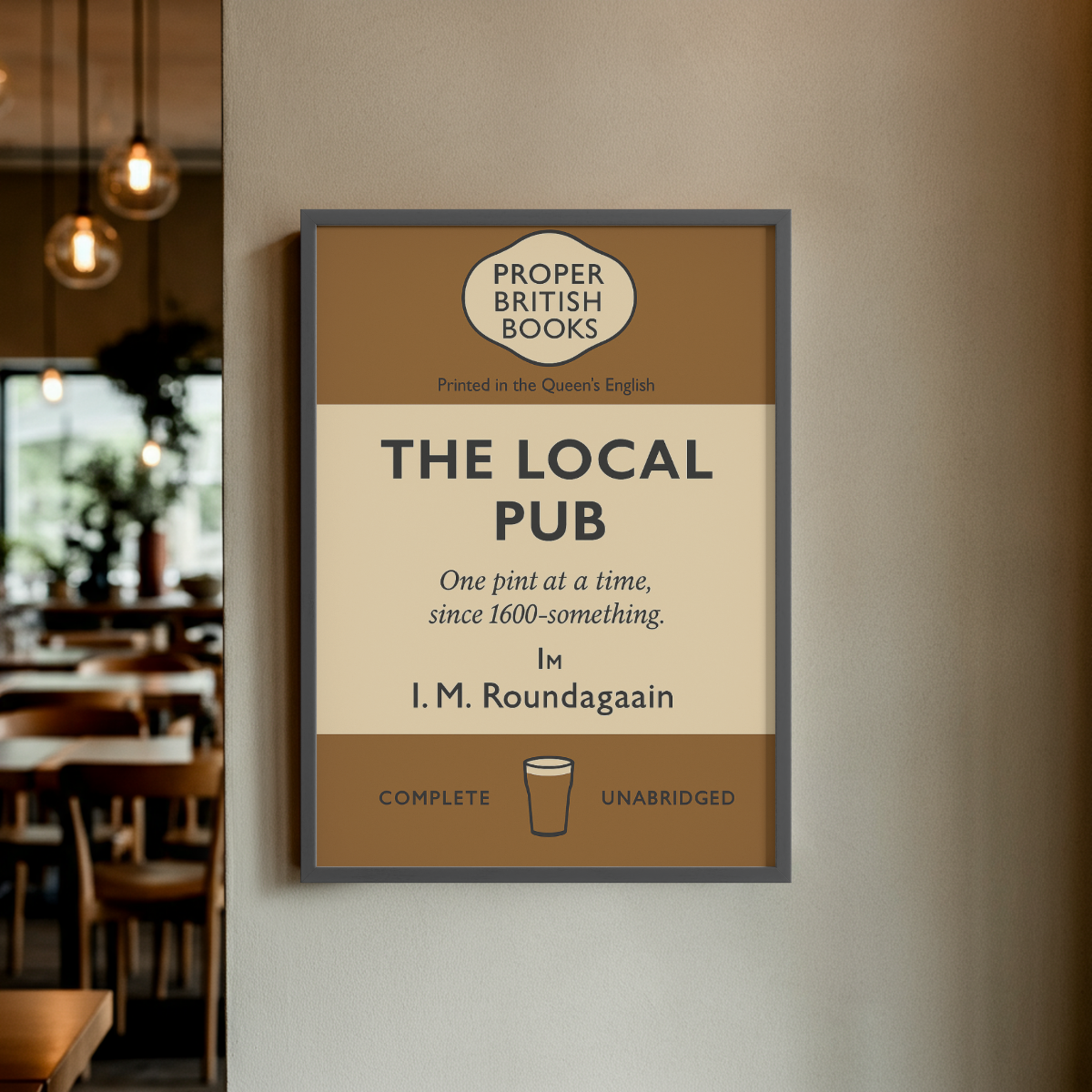 The Local Pub – British Penguin Book Parody Framed Print Galeto