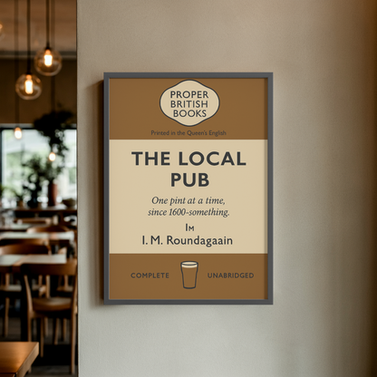 The Local Pub – British Penguin Book Parody Framed Print Galeto